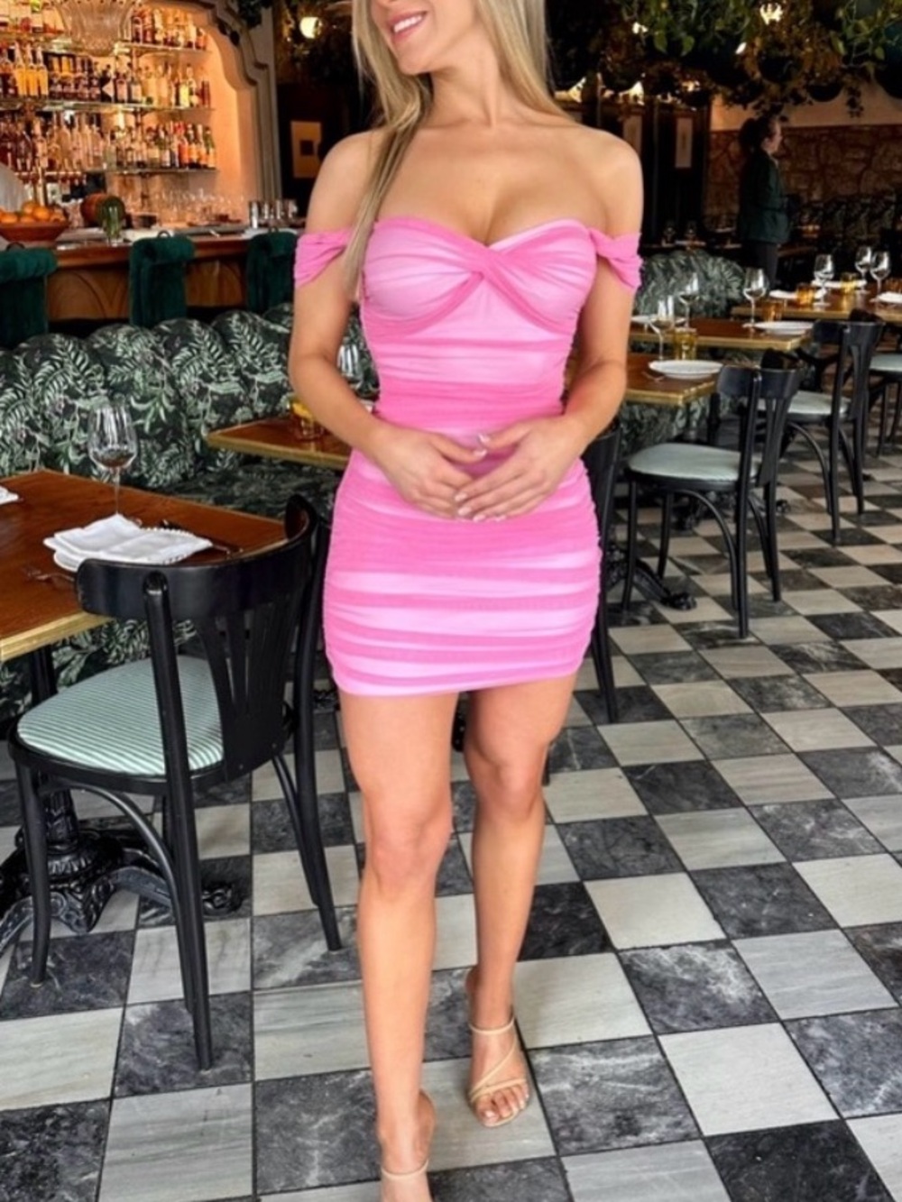 Norma Kamali Walter Mini Dress in Candy Pink